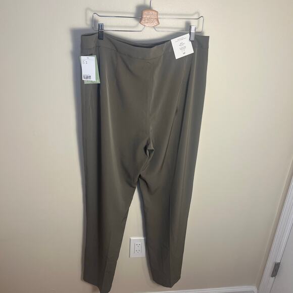 H&M Women's Wide High Waist Full Length Pants Taupe Size 14 New - Picture 7 of 9